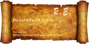 Reichsfeld Edit névjegykártya